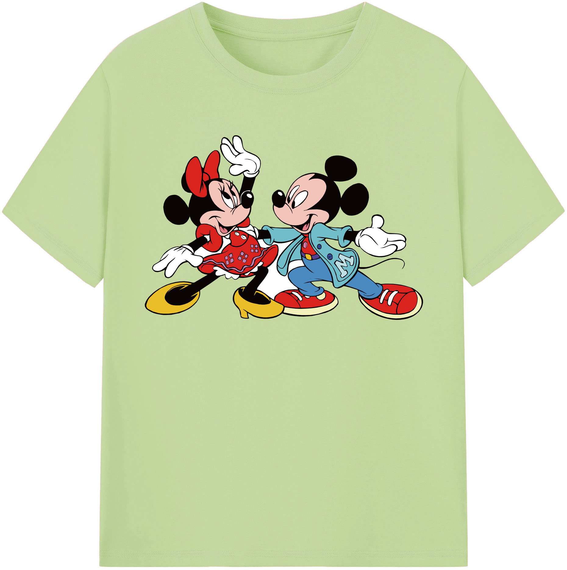 （画像用） ミッキーマウス Mickey Mouse 綿100％半袖Tシャツ（フロントプリント）